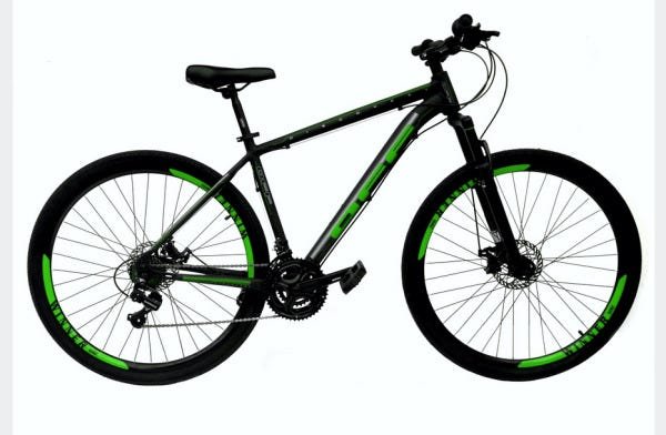 Bicicleta Aro 29 Off Alumínio Disco Suspensão Preto/Verde Quadro 17