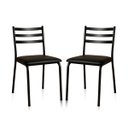 Ver imagem 1 de Kit 2 Cadeiras para Mesa de Jantar Cozinha Assento Estofado Isa Preta