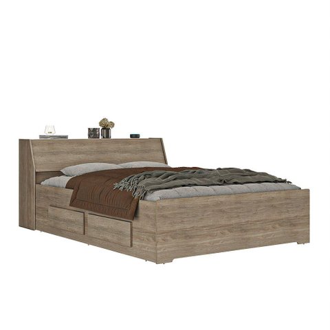 Cama Baú Queen Size com 4 Gavetas Ilan 1251 Castanho
