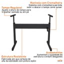 Ver imagem 6 de Mesa para Computador Gamer Preta com Regulagem de Altura Tampo 120x80 - Branco