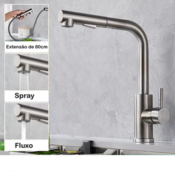 Torneira Flexível Bancada Cozinha Pia Monocomando:cromado - 2