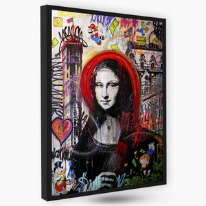 Quadro Grande Decoração Home Office Elegante Moderno Revenda:Monalisa Grafit Geek