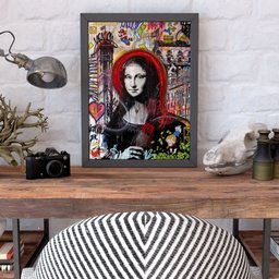 Quadro Grande Decoração Home Office Elegante Moderno Revenda:Monalisa Grafit Geek - 4