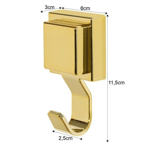 Gancho Multiuso Cabide Toalheiro Fixação por Ventosa Dourado - 5