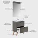 Ver imagem 3 de Gabinete para Banheiro com Cuba e Espelho com LED 60cm Retro MDF Verde Milano - On Móveis