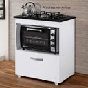 Ver imagem 1 de Balcão para Cooktop 4 Bocas 1 Porta Basculante Salvia Kaiki Móveis Branco