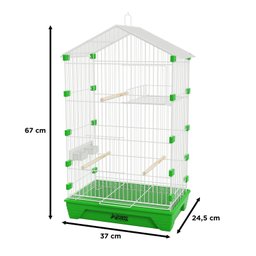 Gaiola Travas Plásticas Malha Fina para Periquito Quatiguá:branco+verde - 2