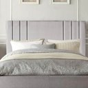 Ver imagem 2 de Cabeceira Estofada Queen Grécia 160cm Suede Cinza Claro