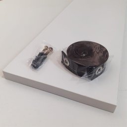 Prateleira com Alças de Couro - MDF de 40cm - Alça Preta - 5