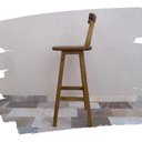 Ver imagem 6 de Banqueta Alta de Madeira com Encosto Country