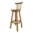 Ver imagem 1 de Banqueta Alta de Madeira com Encosto Country