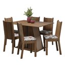 Ver imagem 2 de Conjunto Sala de Jantar Mesa Tampo de Madeira 6 Cadeiras Rustic/crema/hibiscos Sharon Madesa