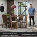 Ver imagem 4 de Conjunto Sala de Jantar Mesa Tampo de Madeira 6 Cadeiras Rustic/crema/hibiscos Sharon Madesa