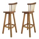 Ver imagem 1 de Kit 2 Banqueta Alta de Madeira com Encosto Country