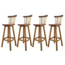 Ver imagem 1 de Kit 4 Banqueta Alta de Madeira com Encosto Country