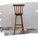 Ver imagem 7 de Kit 5 Banqueta Alta de Madeira com Encosto Country