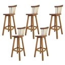 Ver imagem 1 de Kit 5 Banqueta Alta de Madeira com Encosto Country