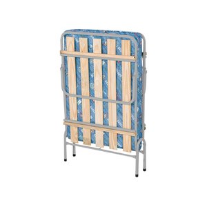 Cama Dobrável Camping Portátil Solteiro Prata com Colchão