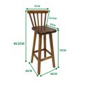 Ver imagem 4 de Kit 6 Banqueta Alta de Madeira com Encosto Country