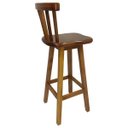 Ver imagem 2 de Kit 6 Banqueta Alta de Madeira com Encosto Country