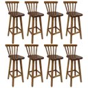 Ver imagem 1 de Kit 8 Banqueta Alta de Madeira com Encosto Country