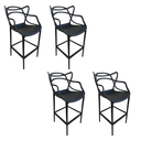 Ver imagem 1 de Banquetas Allegra kit com 4 Preto