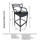 Ver imagem 4 de Banquetas Allegra kit com 4 Preto