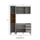 Ver imagem 3 de Cozinha Compacta Tóquio 3 Peças Cinza e Mascavo 220x160cm Casamia
