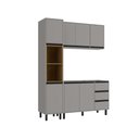Ver imagem 2 de Cozinha Compacta Tóquio 3 Peças Cinza e Mascavo 220x160cm Casamia