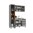 Ver imagem 4 de Cozinha Compacta Tóquio 3 Peças Cinza e Mascavo 220x160cm Casamia