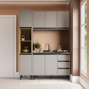 Ver imagem 1 de Cozinha Compacta Tóquio 3 Peças Cinza e Mascavo 220x160cm Casamia