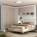 Ver imagem 1 de Quarto Modulado Casal de Canto com Guarda-roupas Maleiro e Cabeceira Alpes Master Luciane Móveis