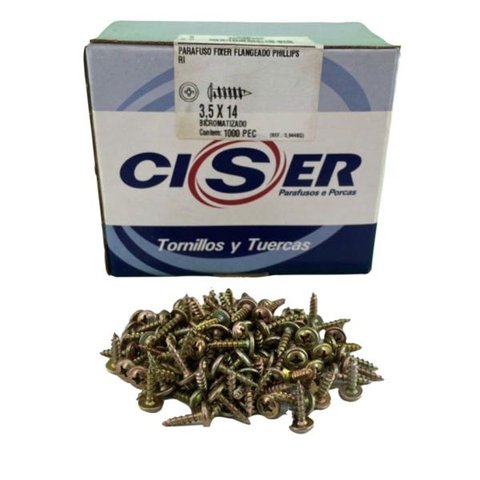 Parafuso para Madeira Flangeado 3.5 X 14 Phillips 1000 Pç