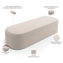 Ver imagem 6 de Cabeceira Cama Box Queen 160cm Lanna com Puff Recamier Doha W01 Bouclê Creme - Lyam Decor