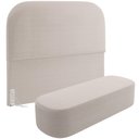 Ver imagem 1 de Cabeceira Cama Box Queen 160cm Lanna com Puff Recamier Doha W01 Bouclê Creme - Lyam Decor