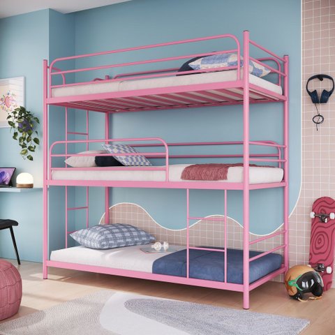 Treliche de Solteiro em Ferro Jack:rosa Bebe