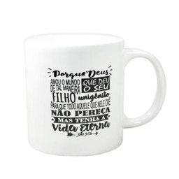 Caneca Cerâmica João 3:16 Porque Deus Amou o Mundo... 300ml - 3
