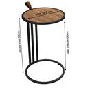 Ver imagem 3 de Mesa de Apoio Supreme Freijó Industrial Escandinavo Aço Carbono Detalhe em Couro - UNIDECORCASA