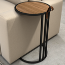 Ver imagem 4 de Mesa de Apoio Supreme Freijó Industrial Escandinavo Aço Carbono Detalhe em Couro - UNIDECORCASA