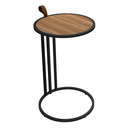 Ver imagem 5 de Mesa de Apoio Supreme Freijó Industrial Escandinavo Aço Carbono Detalhe em Couro - UNIDECORCASA