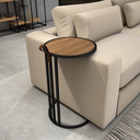 Ver imagem 1 de Mesa de Apoio Supreme Freijó Industrial Escandinavo Aço Carbono Detalhe em Couro - UNIDECORCASA
