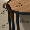 Ver imagem 2 de Mesa de Apoio Supreme Freijó Industrial Escandinavo Aço Carbono Detalhe em Couro - UNIDECORCASA