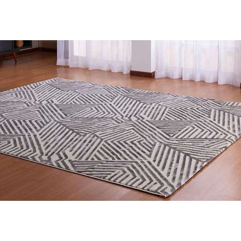 Tapete Rimini 1,50 x 2,00 des 001 Cinza Niazitex