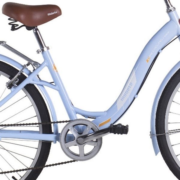 Bicicleta Vintage Retrô Aro 26 7V Azul Hit City Mobele com Cestinha - 3