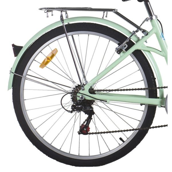 Bicicleta Vintage Retrô Aro 26 7V Verde Hit City Mobele com Cestinha - 2