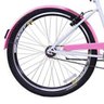 Bicicleta Retrô Vintage Aro 26 Feminina Beach Rosa com Branco - 2