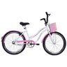 Bicicleta Retrô Vintage Aro 26 Feminina Beach Rosa com Branco - 1