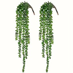 Kit 2 Folhagem Planta Verde Suculenta Artificiais 65cm Realista - 2