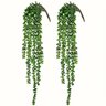 Kit 2 Folhagem Planta Verde Suculenta Artificiais 65cm Realista - 2