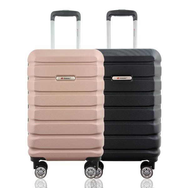 Kit Duas Malas de Bordo Rígidas 360º - Gladiador B3 Preto e Rose Gold - 1